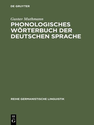 cover image of Phonologisches Wörterbuch der deutschen Sprache
